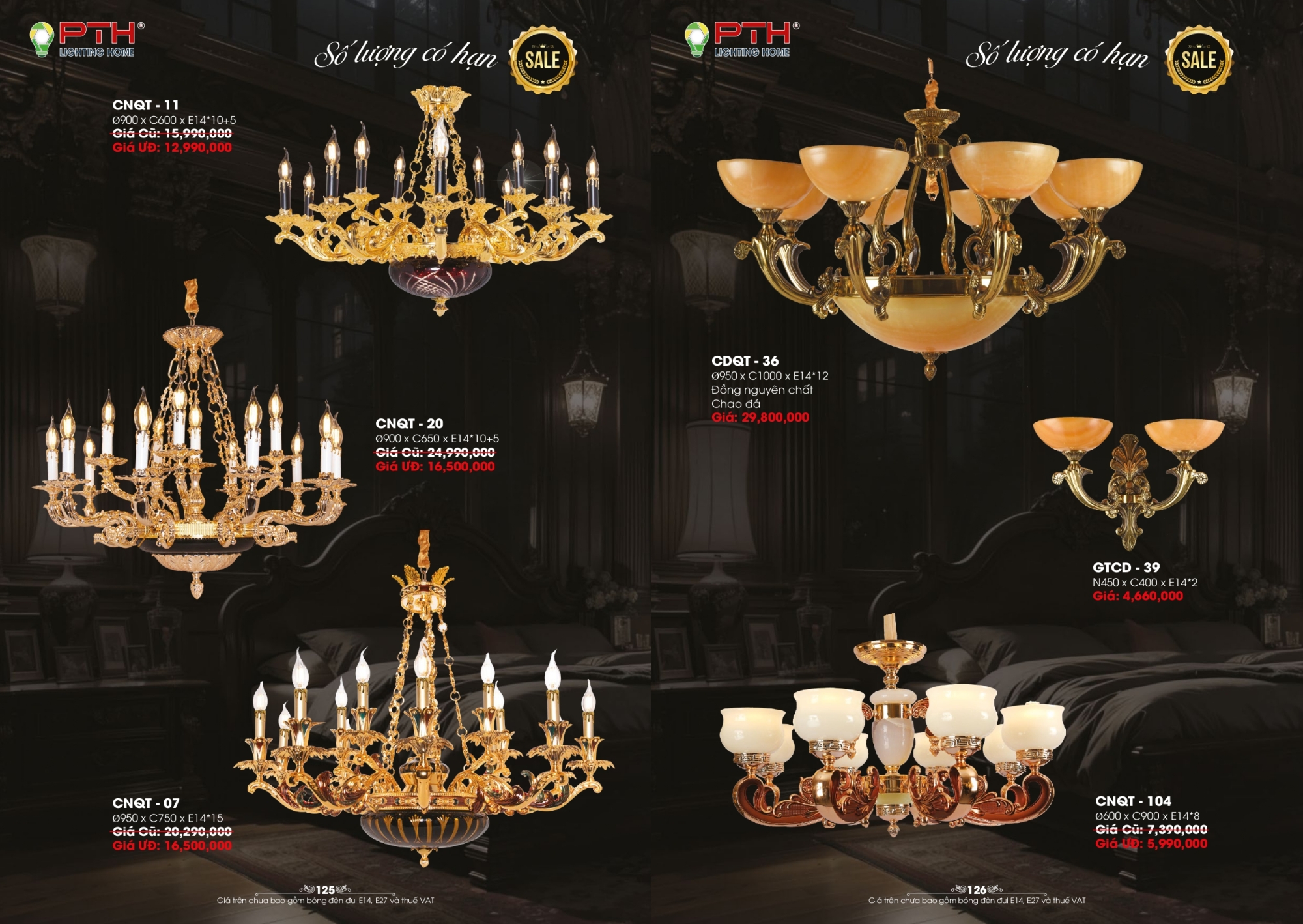 Bảng giá đèn trang trí PTH Lighting Home 2026